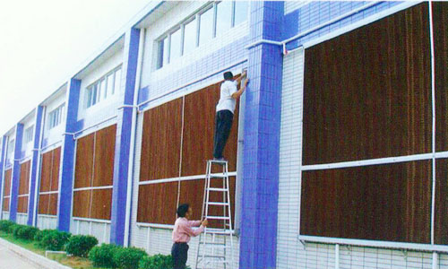塑胶车间水帘安装实例